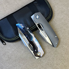 将图片加载到图库查看器，M390 powder steel folding knife, TC4 titanium alloy handle

