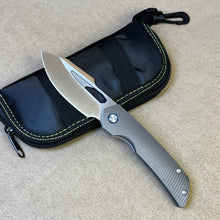 将图片加载到图库查看器，M390 powder steel folding knife, TC4 titanium alloy handle
