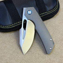 将图片加载到图库查看器，M390 powder steel folding knife, TC4 titanium alloy handle
