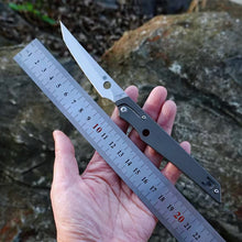 将图片加载到图库查看器，M390 powder steel lock free folding knife, titanium alloy slim and simple high-end small knife
