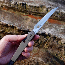 将图片加载到图库查看器，M390 powder steel lock free folding knife, titanium alloy slim and simple high-end small knife
