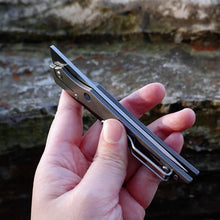 将图片加载到图库查看器，M390 powder steel lock free folding knife, titanium alloy slim and simple high-end small knife
