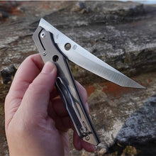 将图片加载到图库查看器，M390 powder steel lock free folding knife, titanium alloy slim and simple high-end small knife
