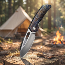 将图片加载到图库查看器，M390 powder steel folding knife, TC4 titanium alloy handle
