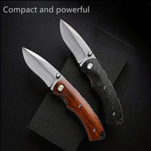 将图片加载到图库查看器，Hand drawn M390 powder steel folding knife, pocket knife, sand iron wood and carbon fiber handle
