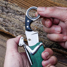 将图片加载到图库查看器，Exquisite pocket knife with solid wood sheath, playable and practical EDC, easy to carry outdoors
