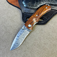 将图片加载到图库查看器，Swedish powder Damascus steel high-end pocket knife, high hardness sharp folding knife
