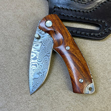 将图片加载到图库查看器，Swedish powder Damascus steel high-end pocket knife, high hardness sharp folding knife
