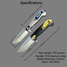将图片加载到图库查看器，10CrMoV steel heavy-duty folding knife, high hardness and high strength cutting tool, hunting and camping
