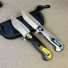 将图片加载到图库查看器，10CrMoV steel heavy-duty folding knife, high hardness and high strength cutting tool, hunting and camping
