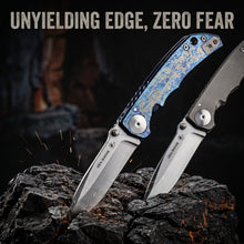 将图片加载到图库查看器，Folding knife, titanium alloy handle S45VN powder steel EDC cutting tool
