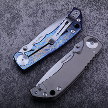 将图片加载到图库查看器，Folding knife, titanium alloy handle S45VN powder steel EDC cutting tool
